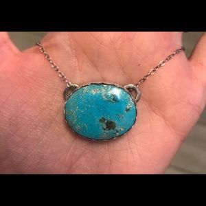Turquoise and sterling silver necklace